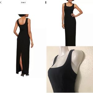 Alex Evenings Formal Elegant Black with slit  Maxi Dress